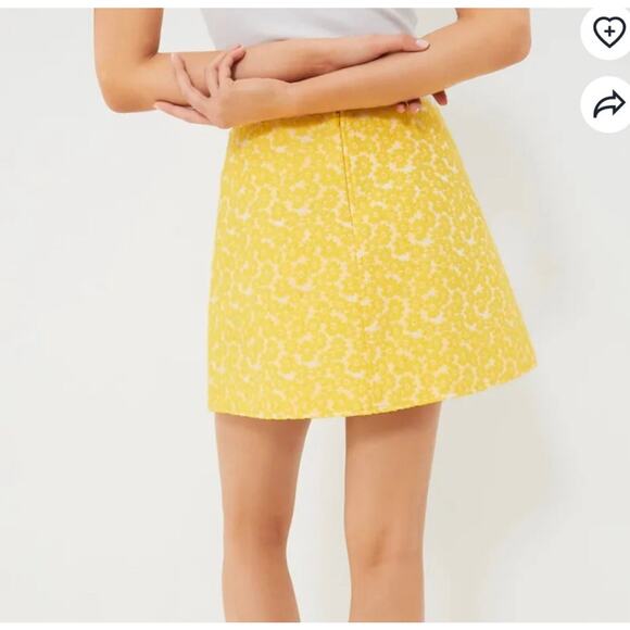 TUCKERNUCK Yellow Jacquard Meg Mini Skirt NWT Size Small - Picture 6 of 10